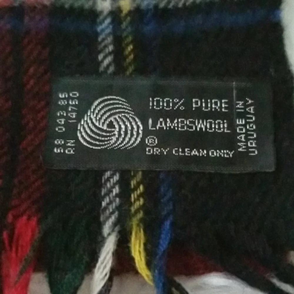 Mens Lambswool Red Black Tartan Plaid Scarf